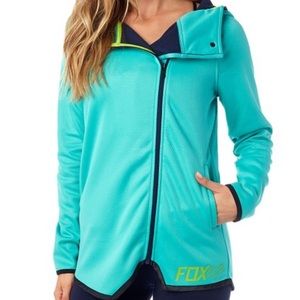 NWT FOX Turquoise Conclusion Zip-Up Hoodie Sz SM